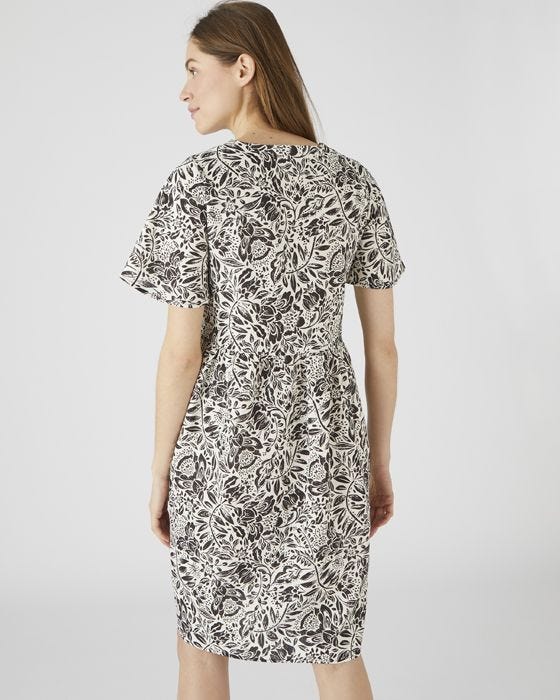 Damart Linen Rich Gathered Front Dress