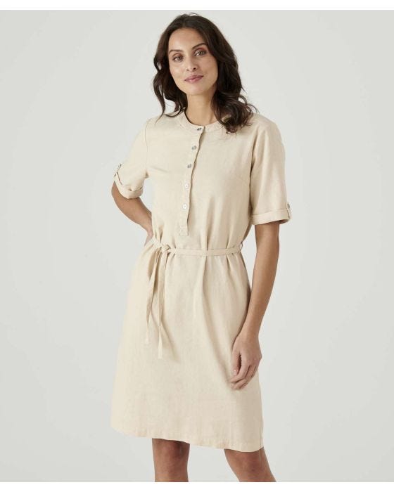 damart Linen Rich Tie Belt Dress