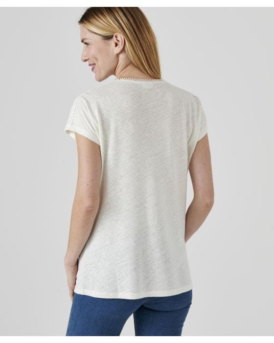 Damart Linen Short Sleeved Mix T-shirt