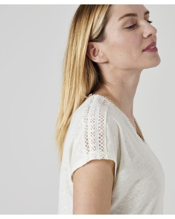 Damart Linen Short Sleeved Mix T-shirt