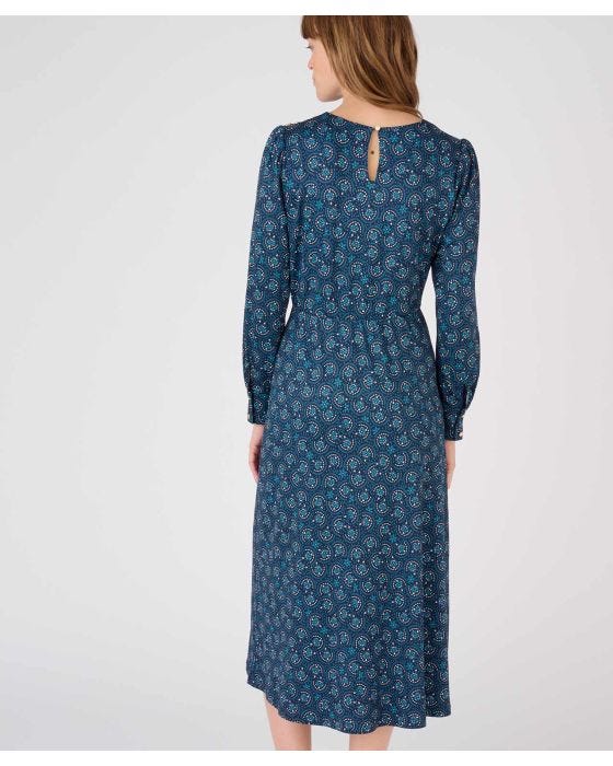 Damart Long Sleeve Draped Front Dress