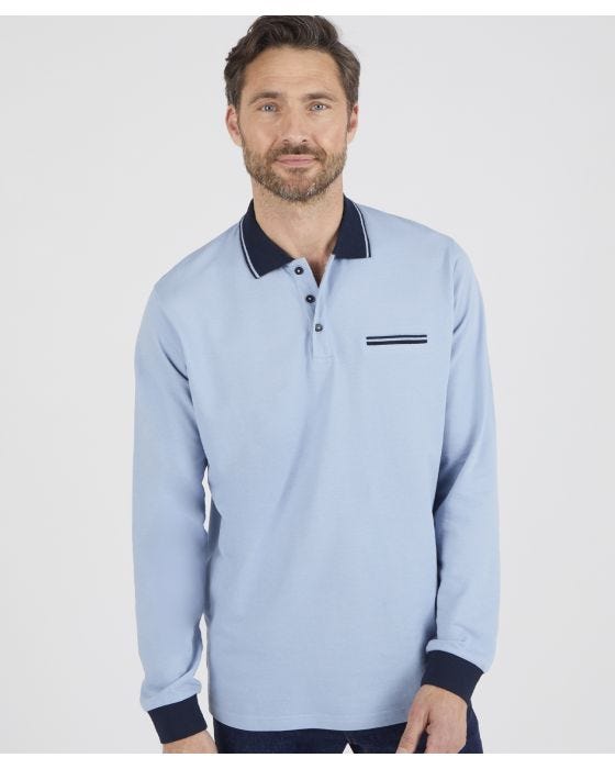 Damart Long Sleeve Polo Shirt