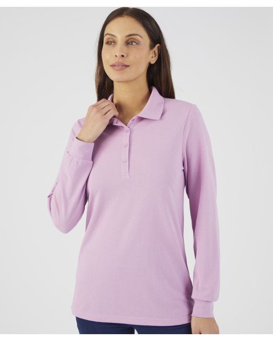 Damart Long Sleeved Piqué Polo