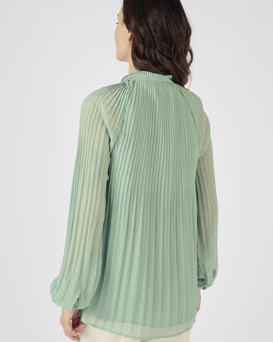 Damart Long Sleeved Pleated Blouse