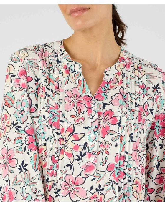 Damart Longline Floral Printed Tunic Blouse
