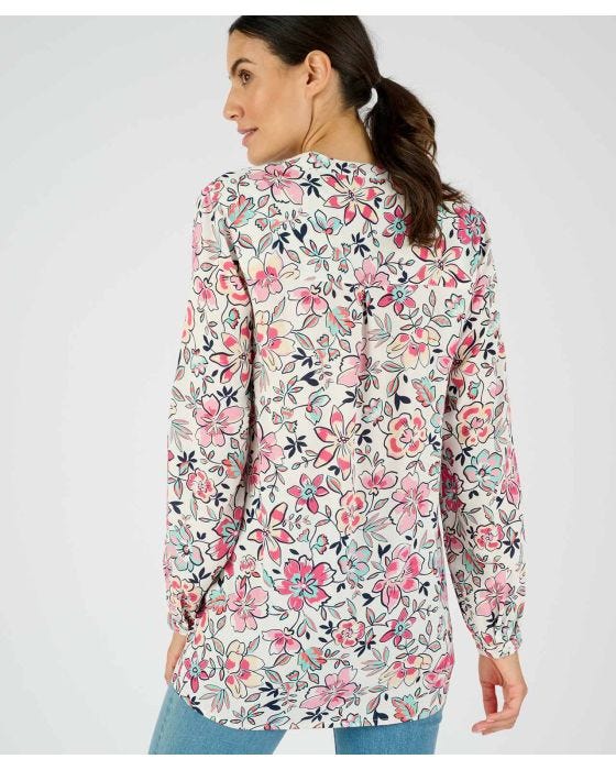 Damart Longline Floral Printed Tunic Blouse