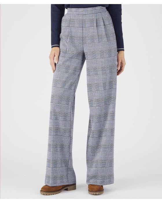 damart Milano Wide-leg Check Trousers