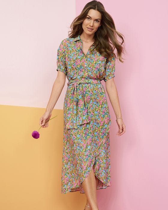 damart Mock Wrap Dress