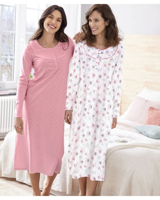 damart Pack of 2 - Brushed Cotton Nightdresses