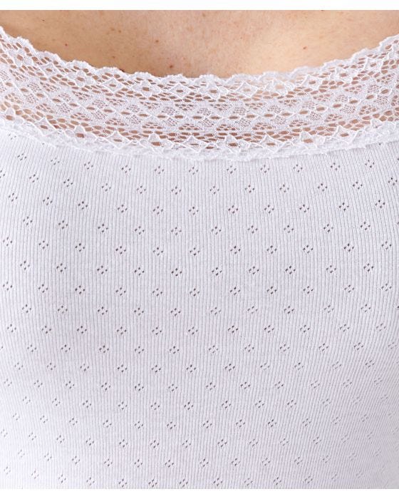 Damart Pack Of 2 Cotton Lace Vests