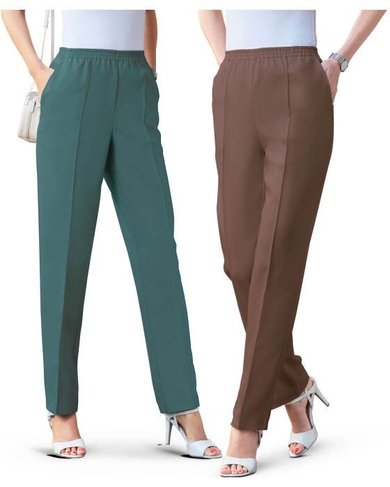 damart Pack of 2 Ladies Pull-On Trousers