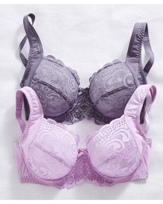 Damart Pack Of 2 Underwired Lacy Bras