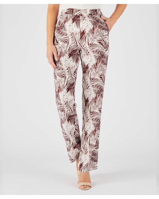 Damart Palm Print Straight Leg Trousers