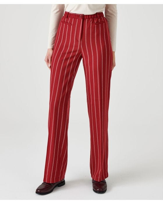 Damart Pinstripe Tummy-Slimming Trousers