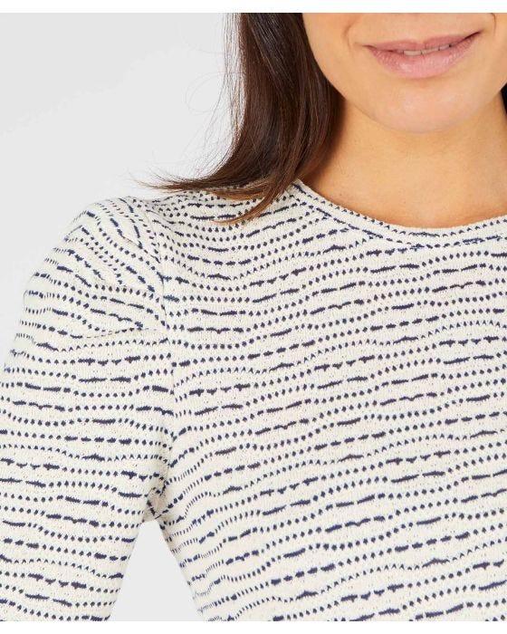 Damart Pleat Sleeve Print T-shirt