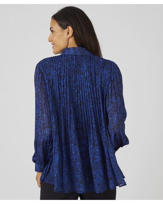 Damart Pleated Print Blouse