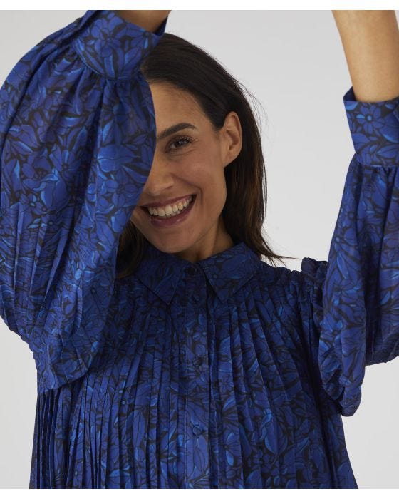 Damart Pleated Print Blouse