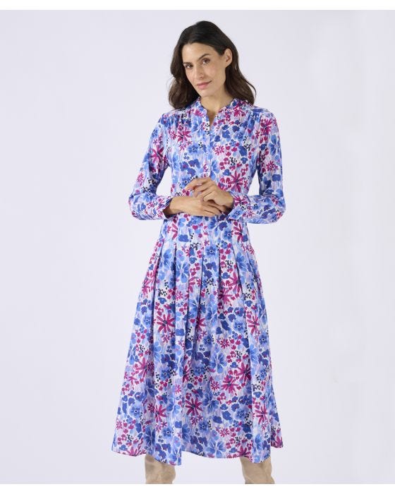 Damart Pleated Printed Dress