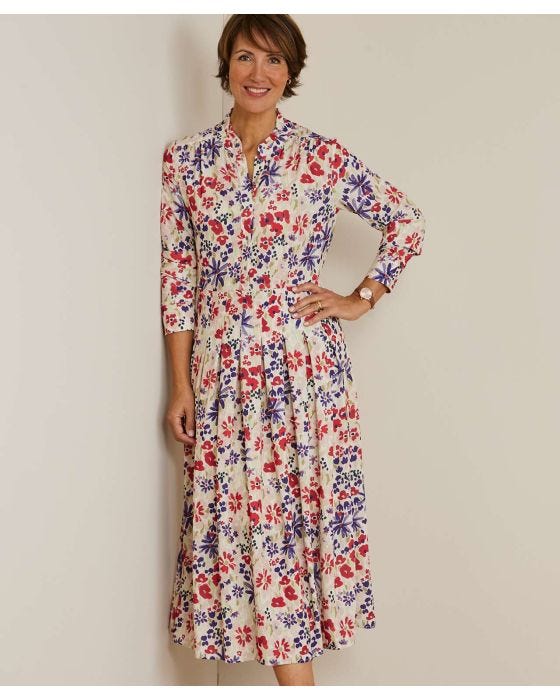 damart Pleated Printed Dress