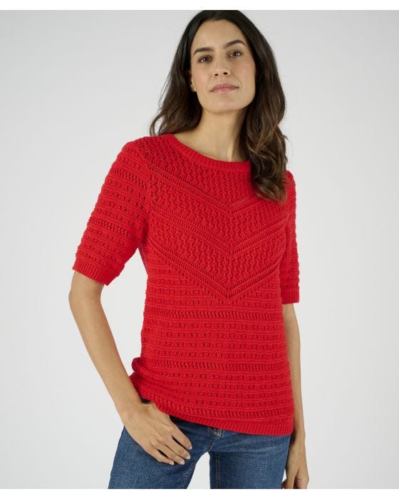 Damart Pointelle Short Sleeve Jumper