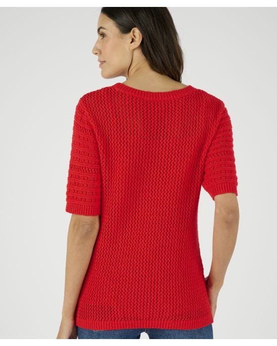 Damart Pointelle Short Sleeve Jumper