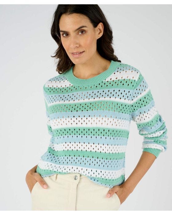 damart Pointelle Stripe Jumper