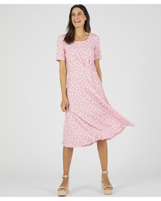 Damart Polka-dot Print Flared Dress