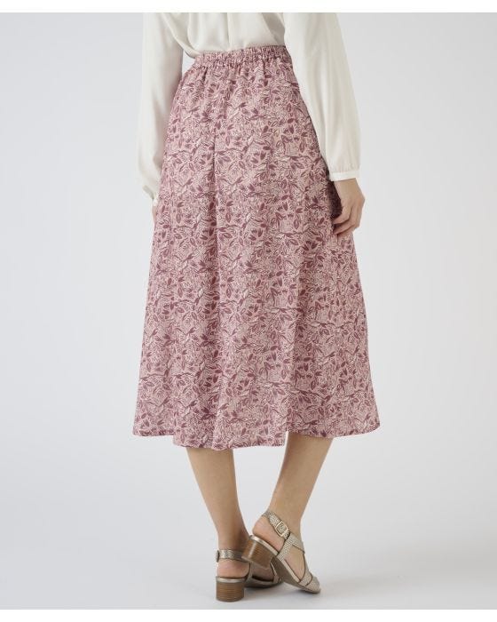 Damart Print Gathered Skirt