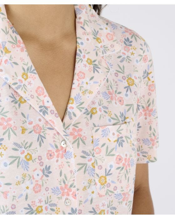 Damart Print Short Sleeve Jersey Pyjamas