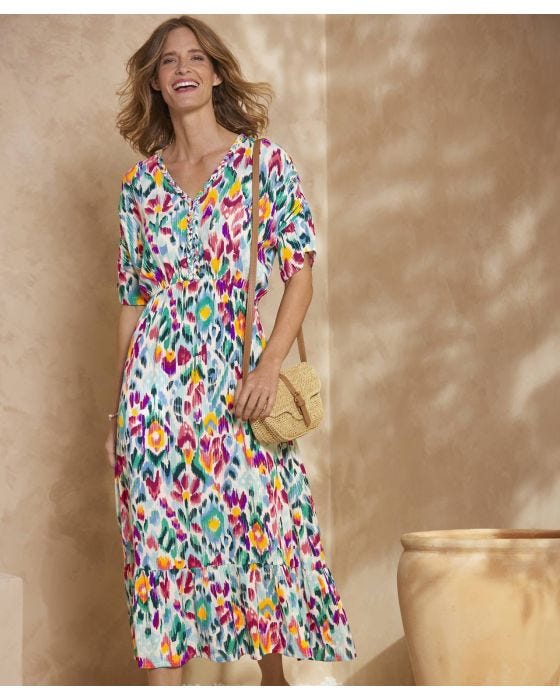 damart Print Tiered Dress