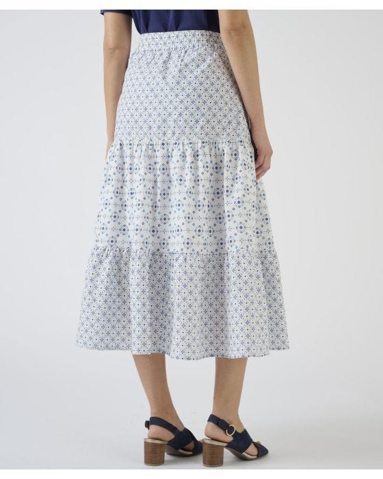 Damart Print Tiered Skirt