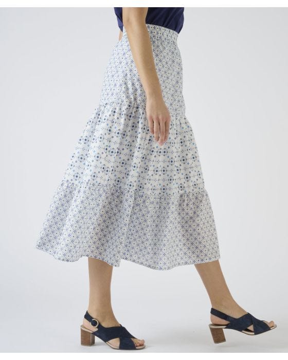 Damart Print Tiered Skirt