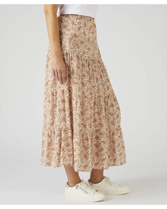 Damart Print Tiered Skirt