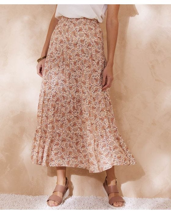 damart Print Tiered Skirt