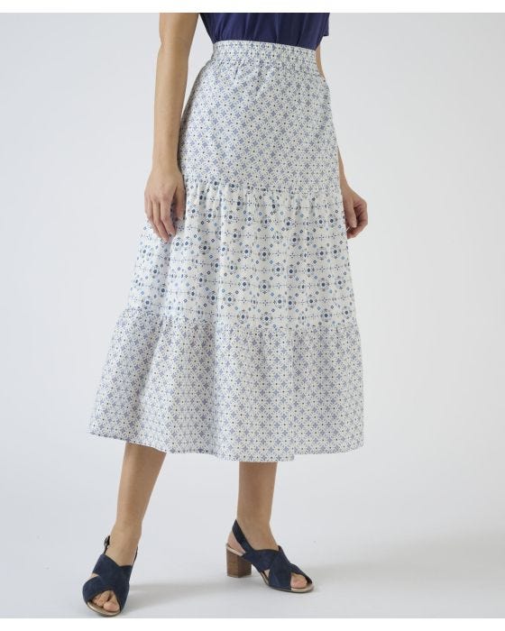 damart Print Tiered Skirt