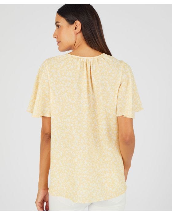 Damart Printed Butterfly Sleeve Blouse