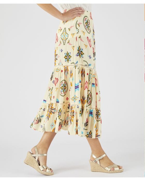 Damart Printed Crinkle Skirt