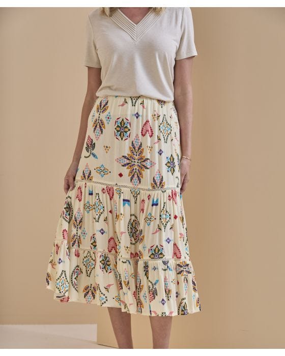 damart Printed Crinkle Skirt