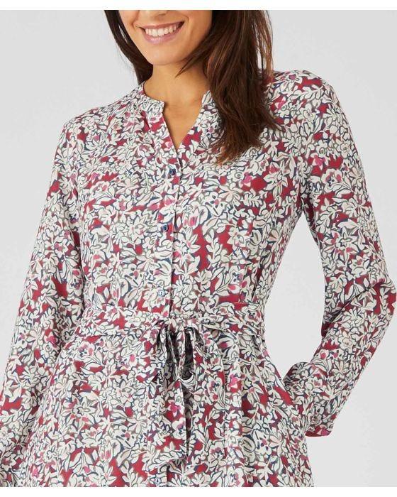 Damart Printed Flared Button-front Dress