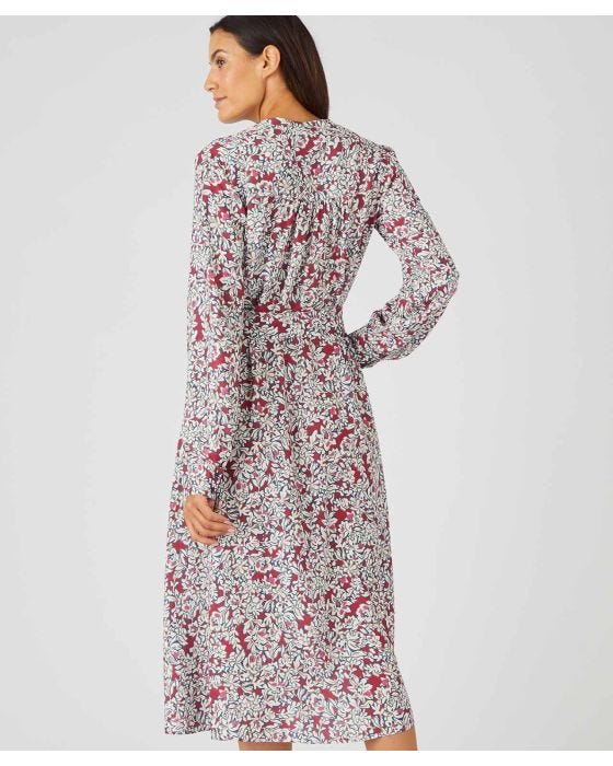 Damart Printed Flared Button-front Dress