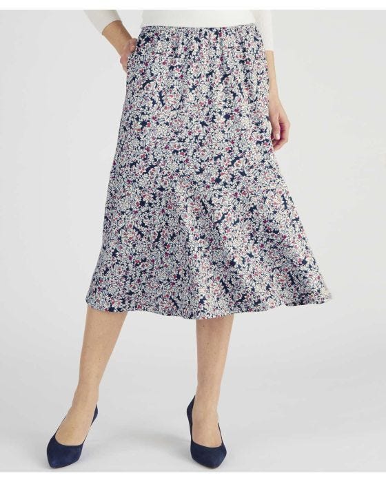 Damart Printed Flared Skirt