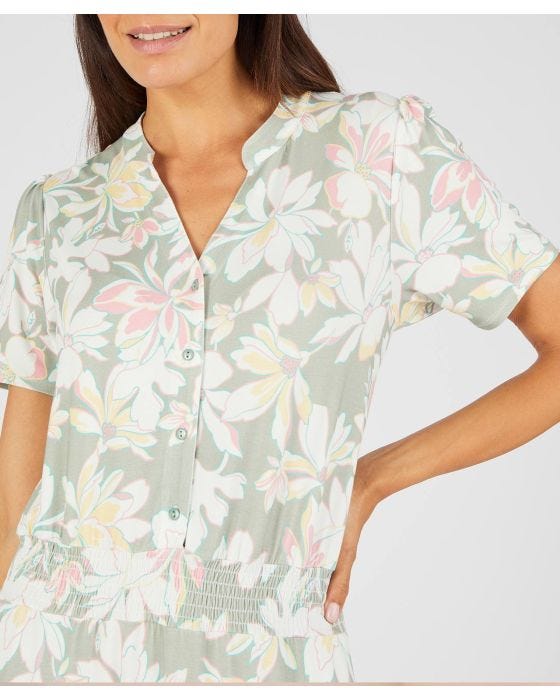 Damart Printed Jersey Frill Hem Dress