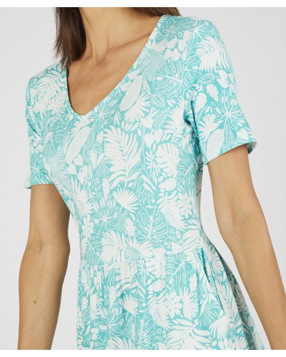 Damart Printed Jersey Short Sleeve Dress