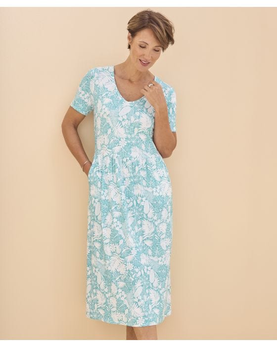 damart Printed Jersey Short Sleeve Dress