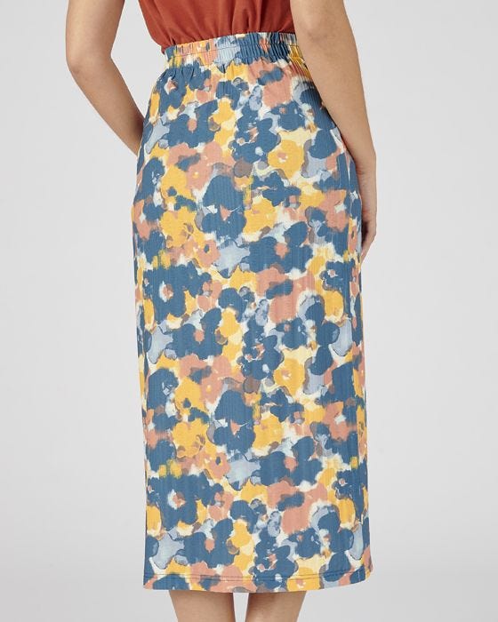 Damart Printed Mock Wrap Skirt