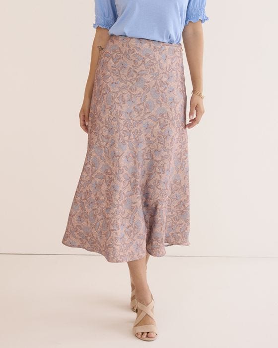Damart Printed Satin Skirt