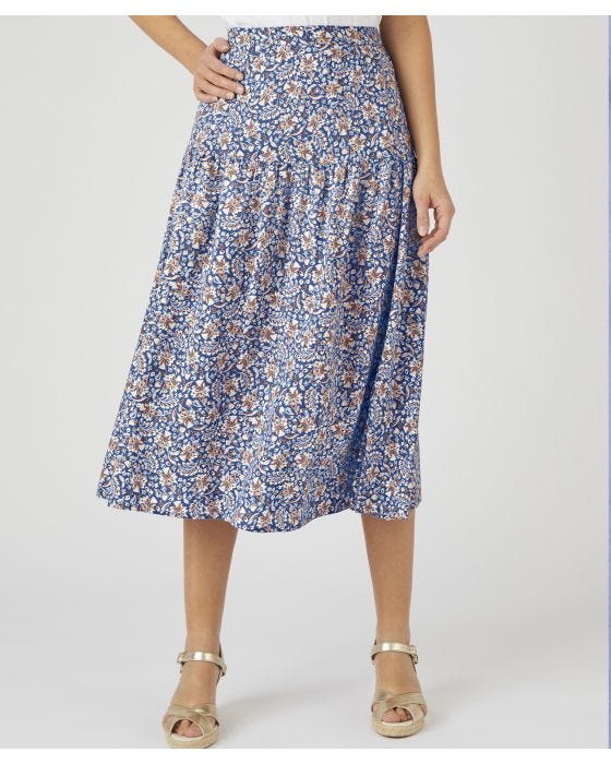 damart Printed Tierred Skirt