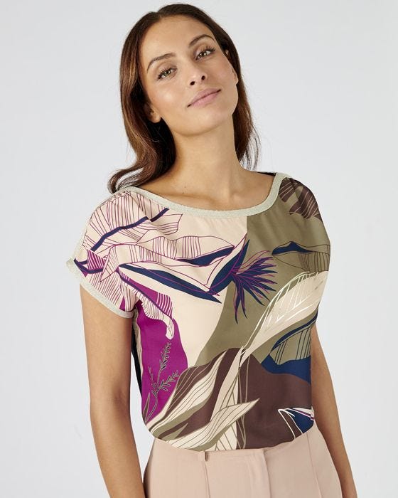 damart Printed Woven Jersey T-shirt