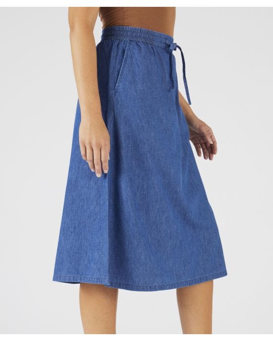 Damart Pull-on Chambray Skirt