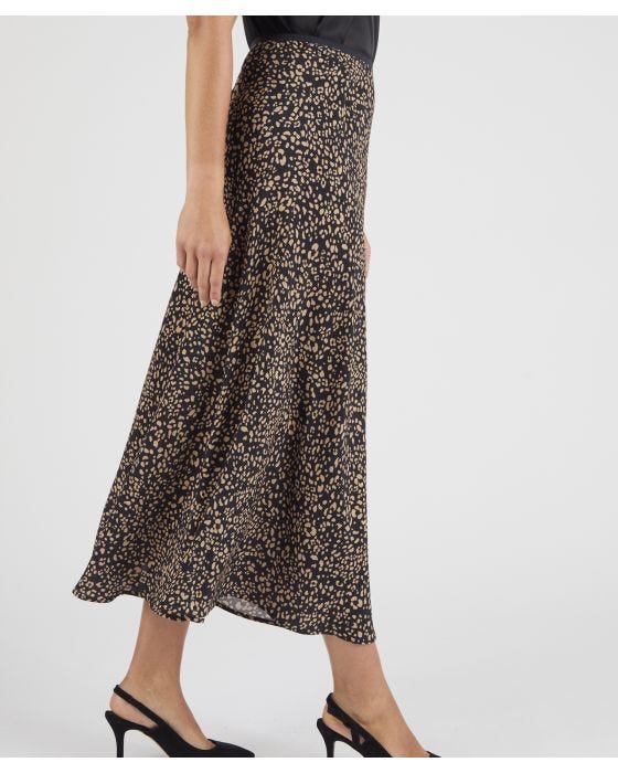Damart Pull-on Leopard Print Skirt